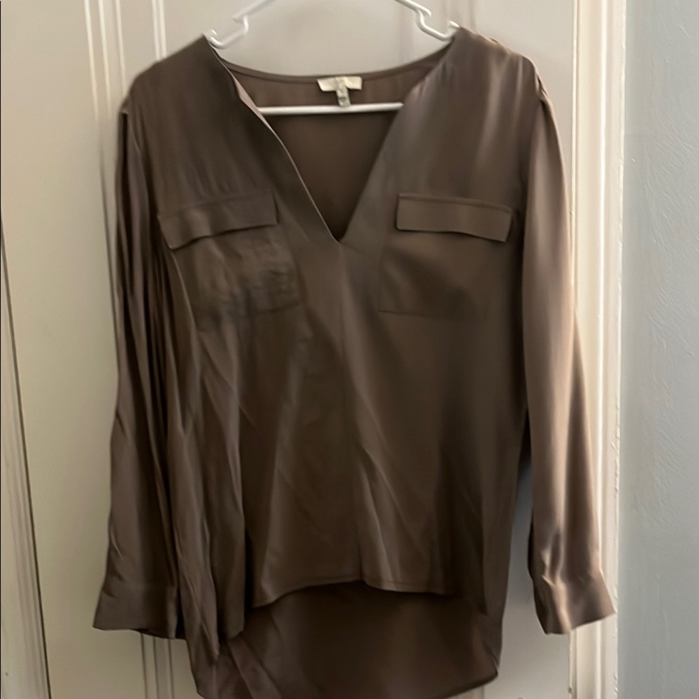 Elegant Brown V-Neck Women's Top by Joie
